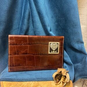“ Brighton” Brown Crocodile Embossed Envelope Style Wallet